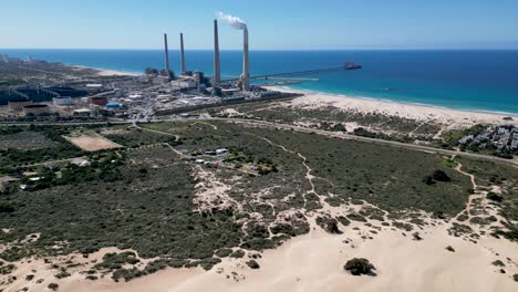 video de drones 4k de la planta de energía eléctrica orot rabin-hadera-israel