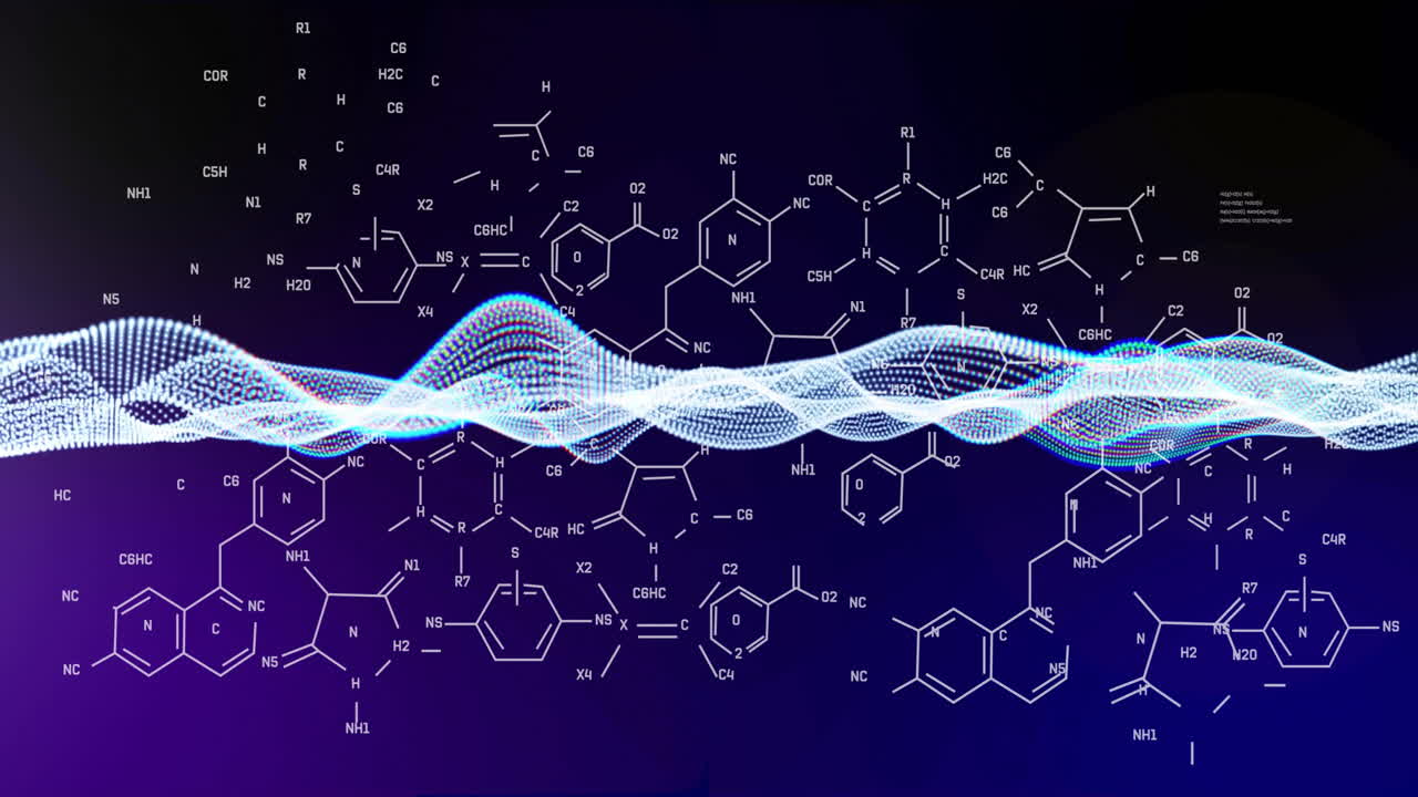 dna 가닥의 애니메이션과 데이터 처리