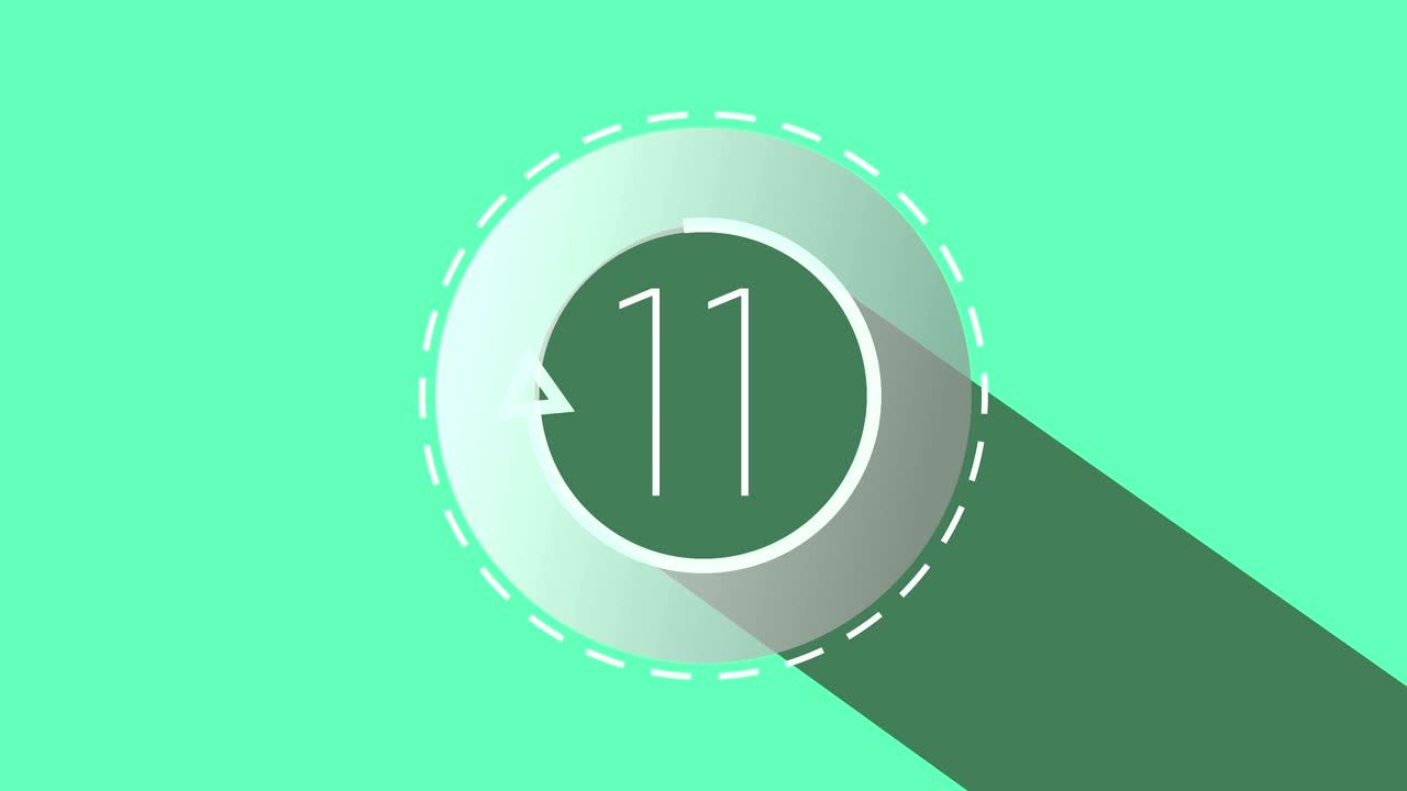 카운트다운 타이머의 디지털로 생성된 비디오