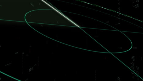 animación del procesamiento de datos con escaneo de alcance sobre fondo negro
