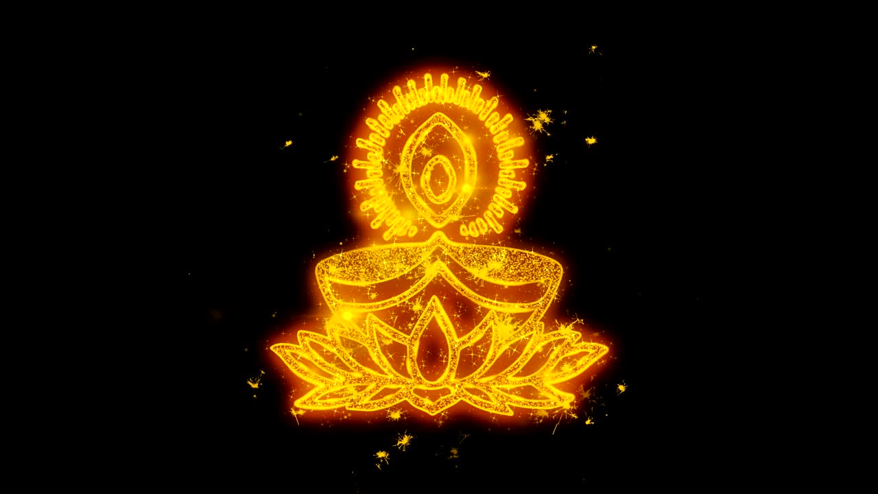 Happy Diwali text with Golden Shining Glitter Star Dust Wave of Trail Sparks Blinking Particles Fireworks. Shubh Deepavali Light and Fire Festival lights Greeting Card .14