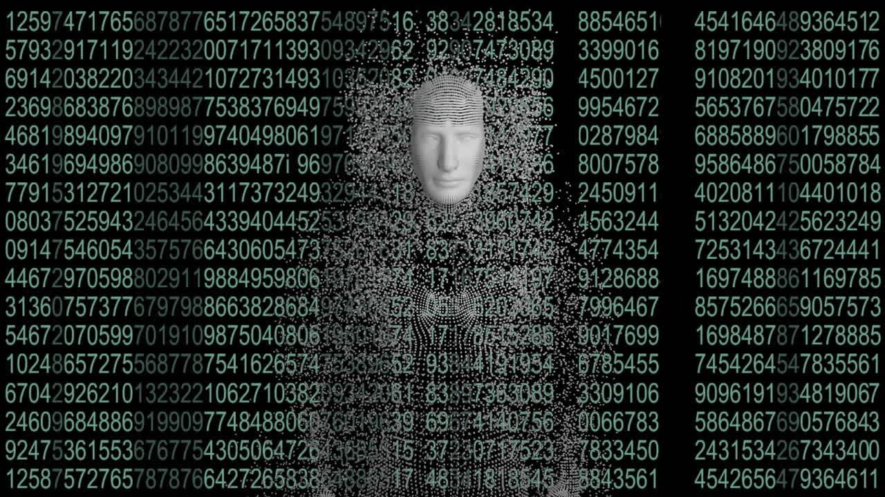 cuerpo humano con procesamiento de datos