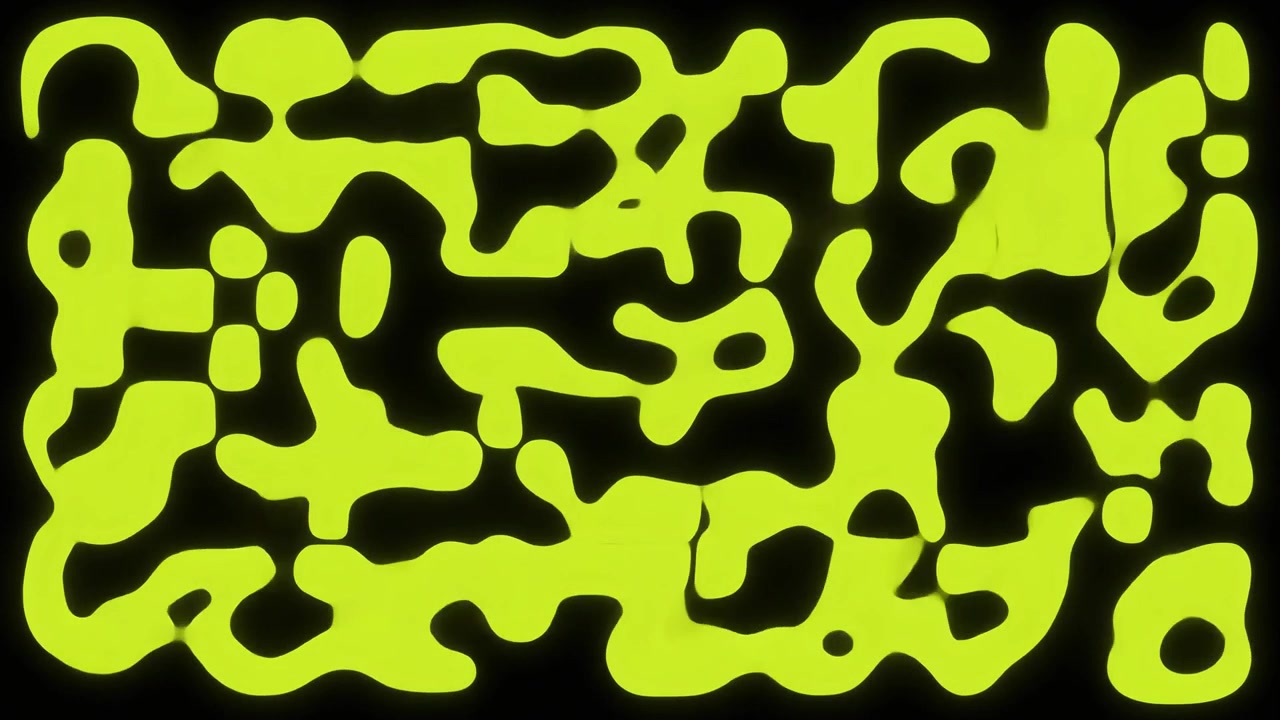 Abstract Motion Graphics with Expanding and Contracting Neon Green Shapes