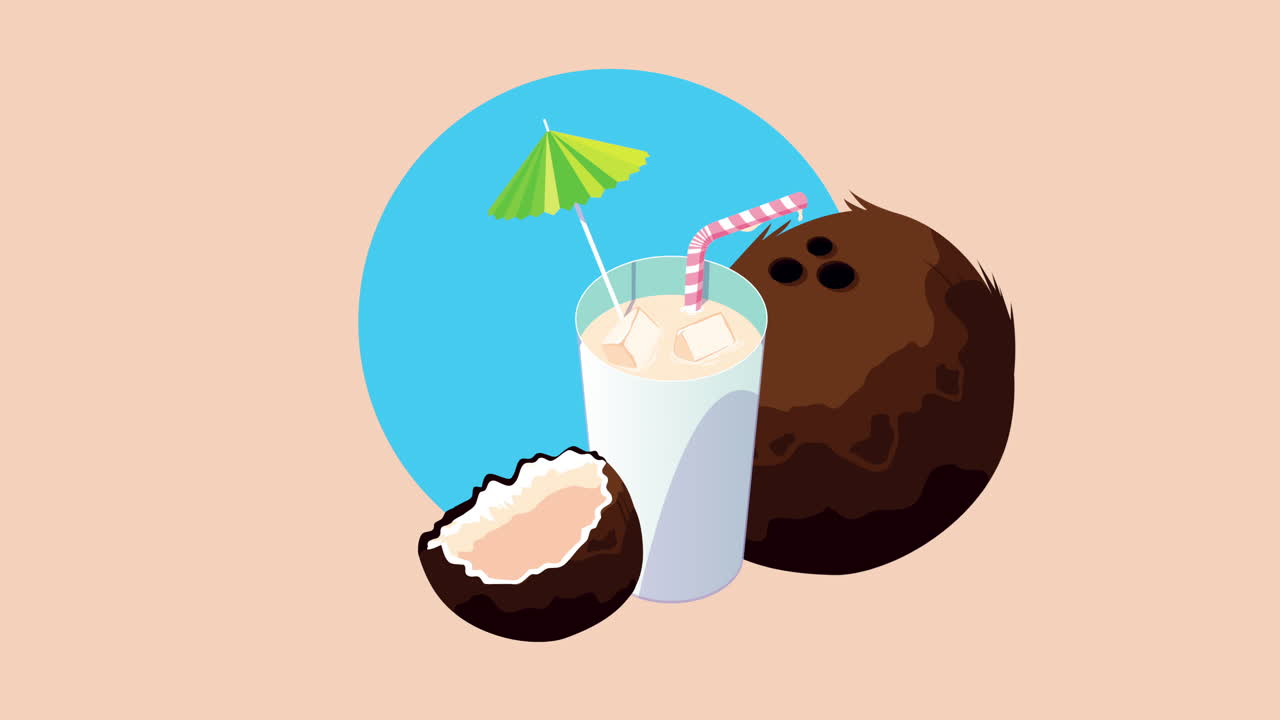 bebida de cóctel de frutas de jugo de coco