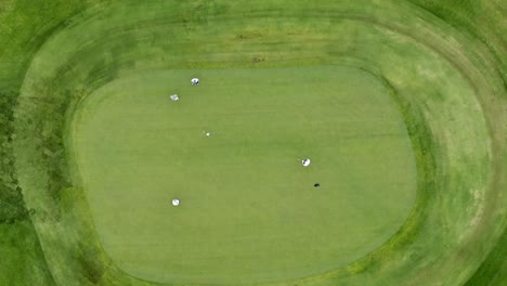 Down-facing-drone-view-of-gold-course-in-San-Diego,-California