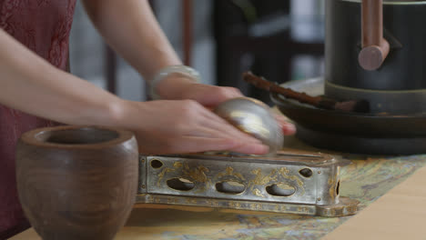 Preparing-the-traditional-Chinese-tea-ceremony-with-some-special-instruments