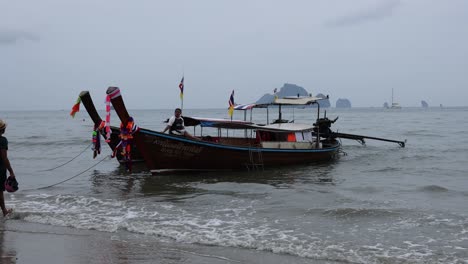 boat docking at krabi's scenic shoreline