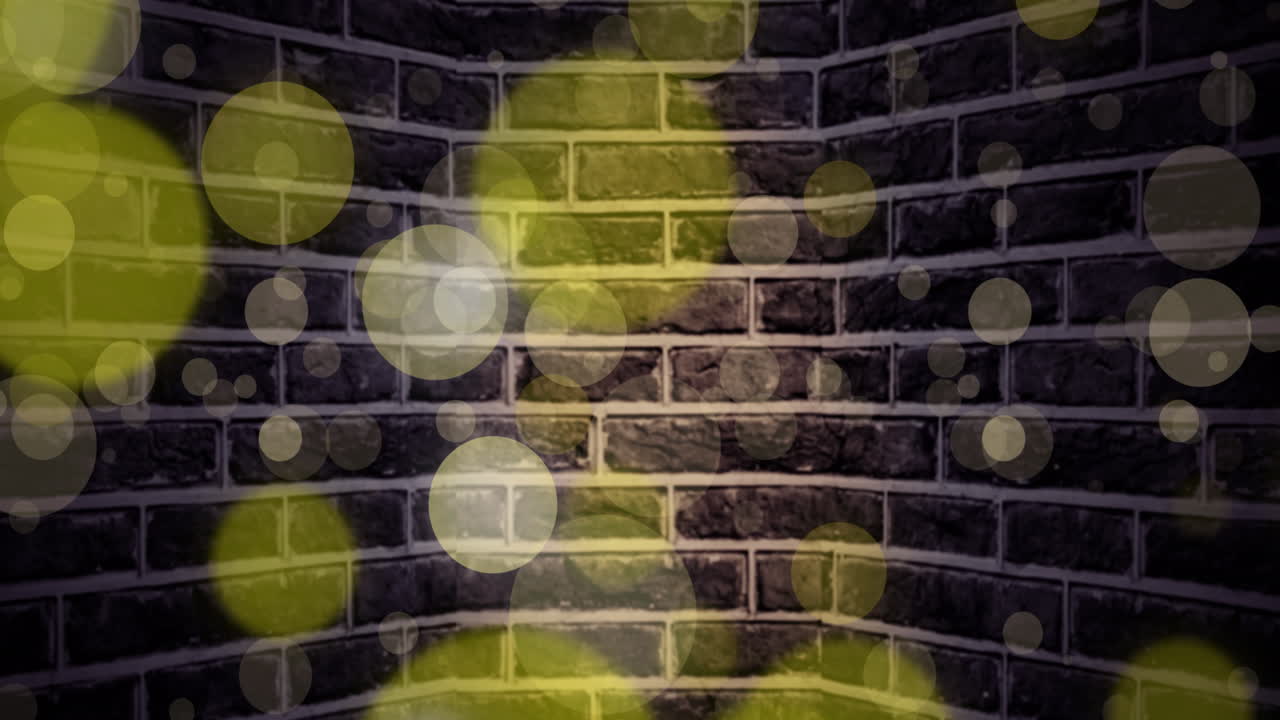 벽돌 벽 위로 움직이는 점의 애니메이션