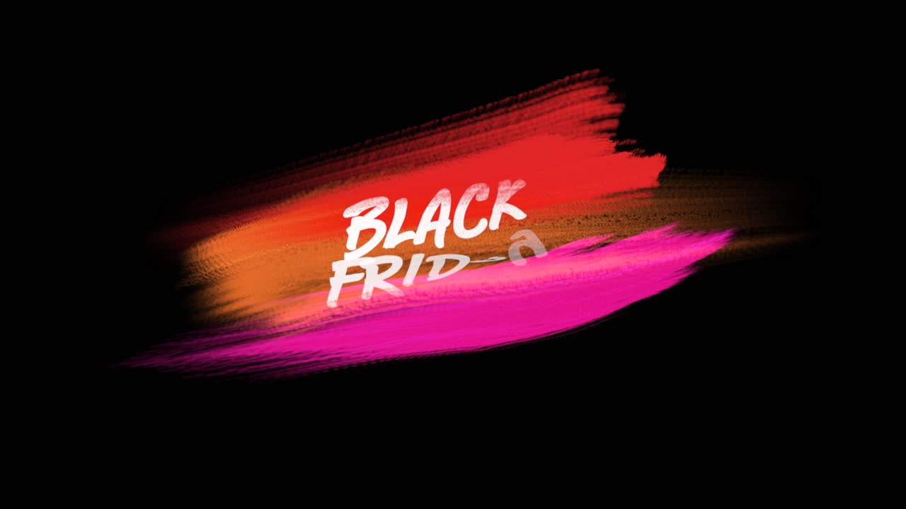 빨간색 패션 및 브러시 배경에 대한 애니메이션 소개 텍스트 검은 금요일