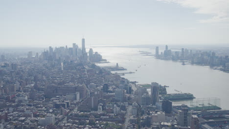 new york city skyline aerial view