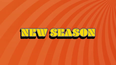 new season text animation over orange spiral background