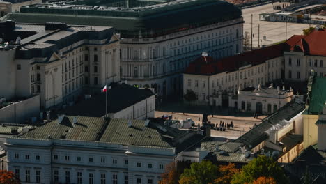 presidential palace and raffles hotel in warsaw city center next to main square tomb of the unknown soldier