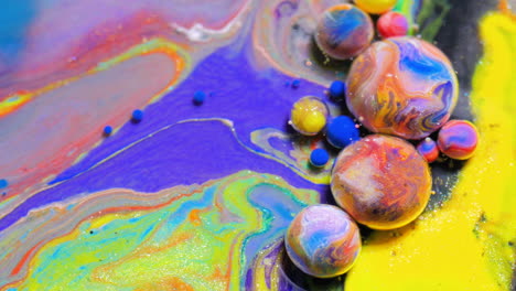 colorful abstract fluid art with bubbles