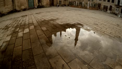 reflection in water of cathedral of saint sophia