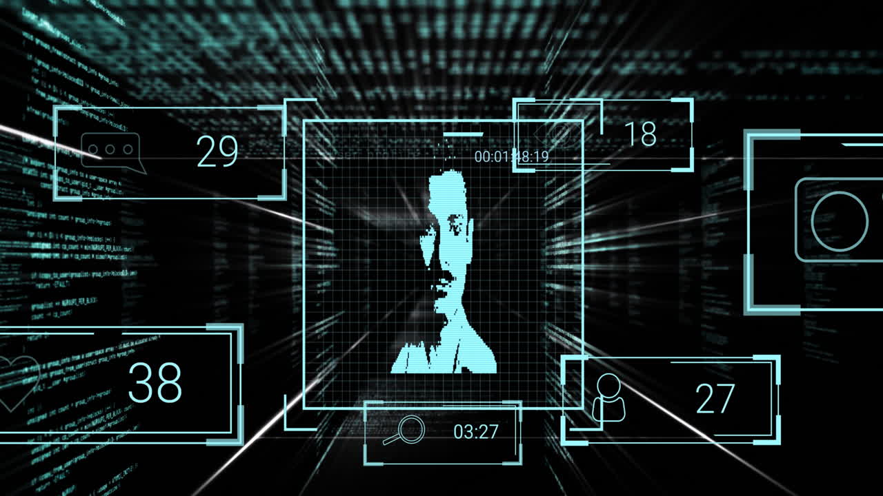 사용자 사진, 소셜 미디어 반응 및 디지털 공간에서의 데이터 처리 애니메이션