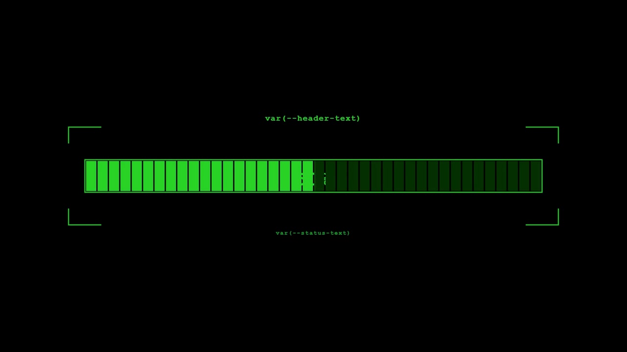 Digital Progress Bar Loading Animation on Dark Background