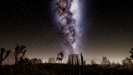 hyperlapse in death valley national park desert moonlit under galaxy stars