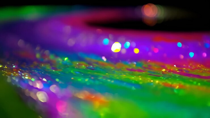 Gioco d'acqua colorato di notte
