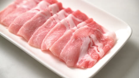 fresh raw pork sirloin sliced