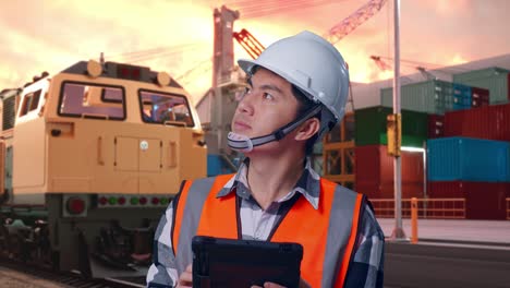 engineer at container terminal