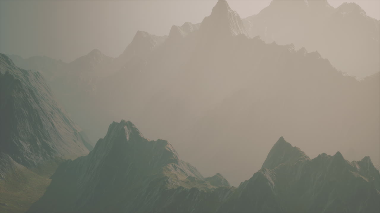 노르웨이의 산에서 안개