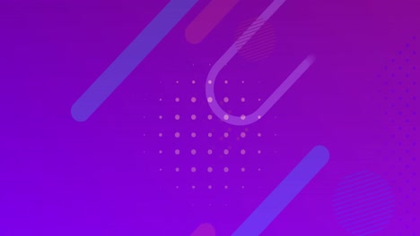 animation of circles and shapes moving on purple background