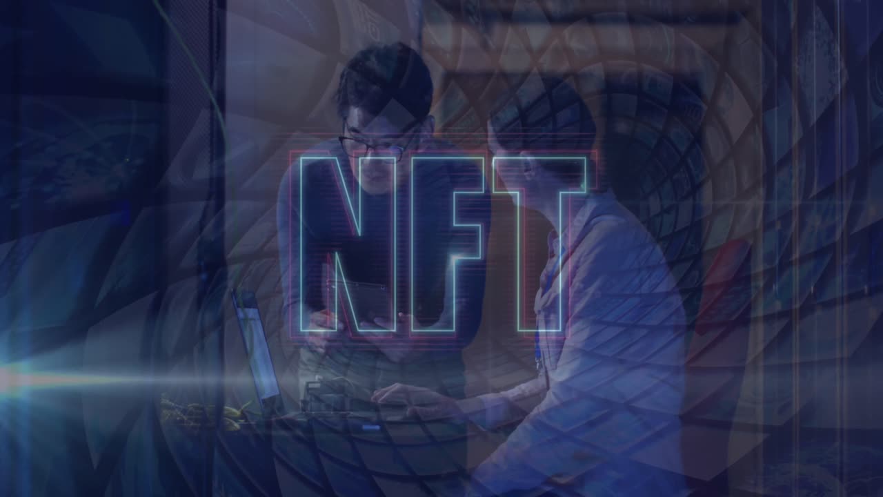 animación de nft y procesamiento de datos a través de diversos ingenieros de ti por servidores informáticos