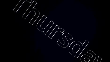 thursday text on dark background