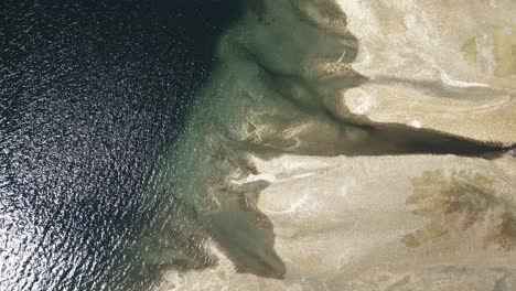 rotating aerial perspective reveals the waters of jervis inlet, bc, canada