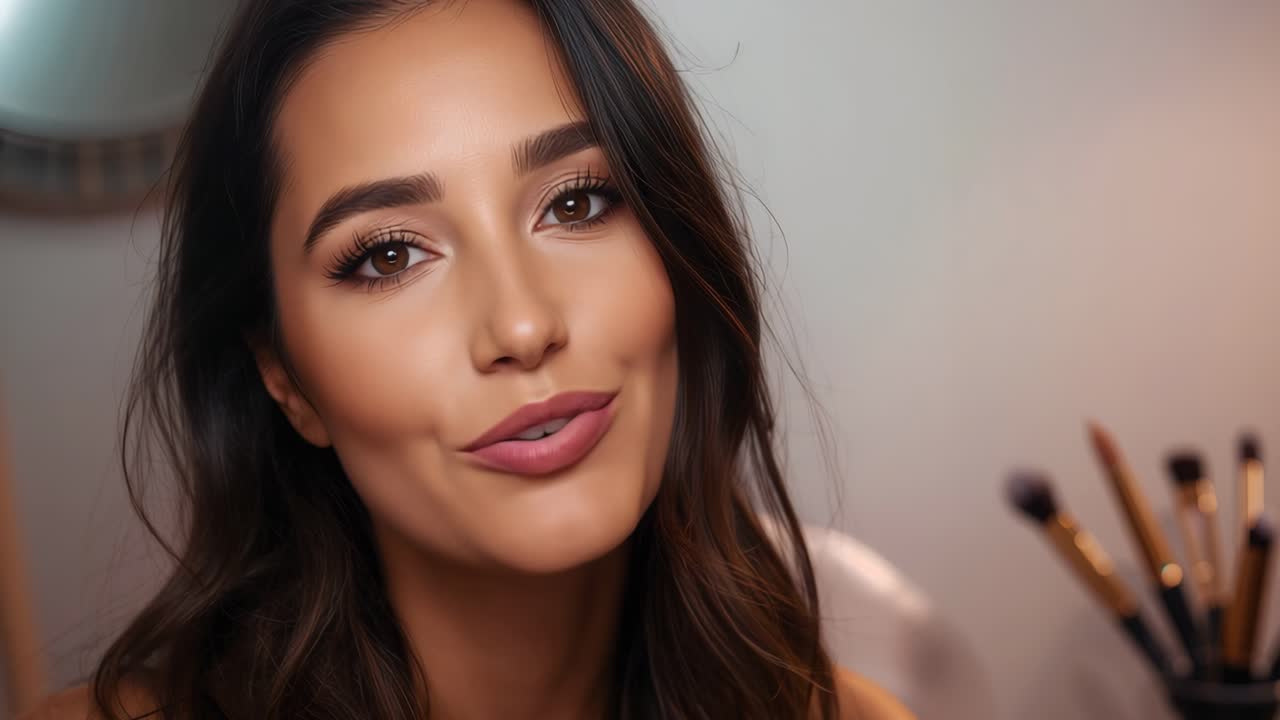 Portrait of a beautiful woman with makeup