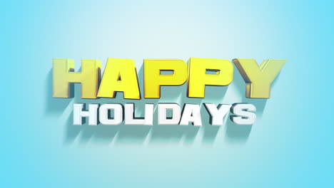 modern happy holidays text on blue fashion gradient