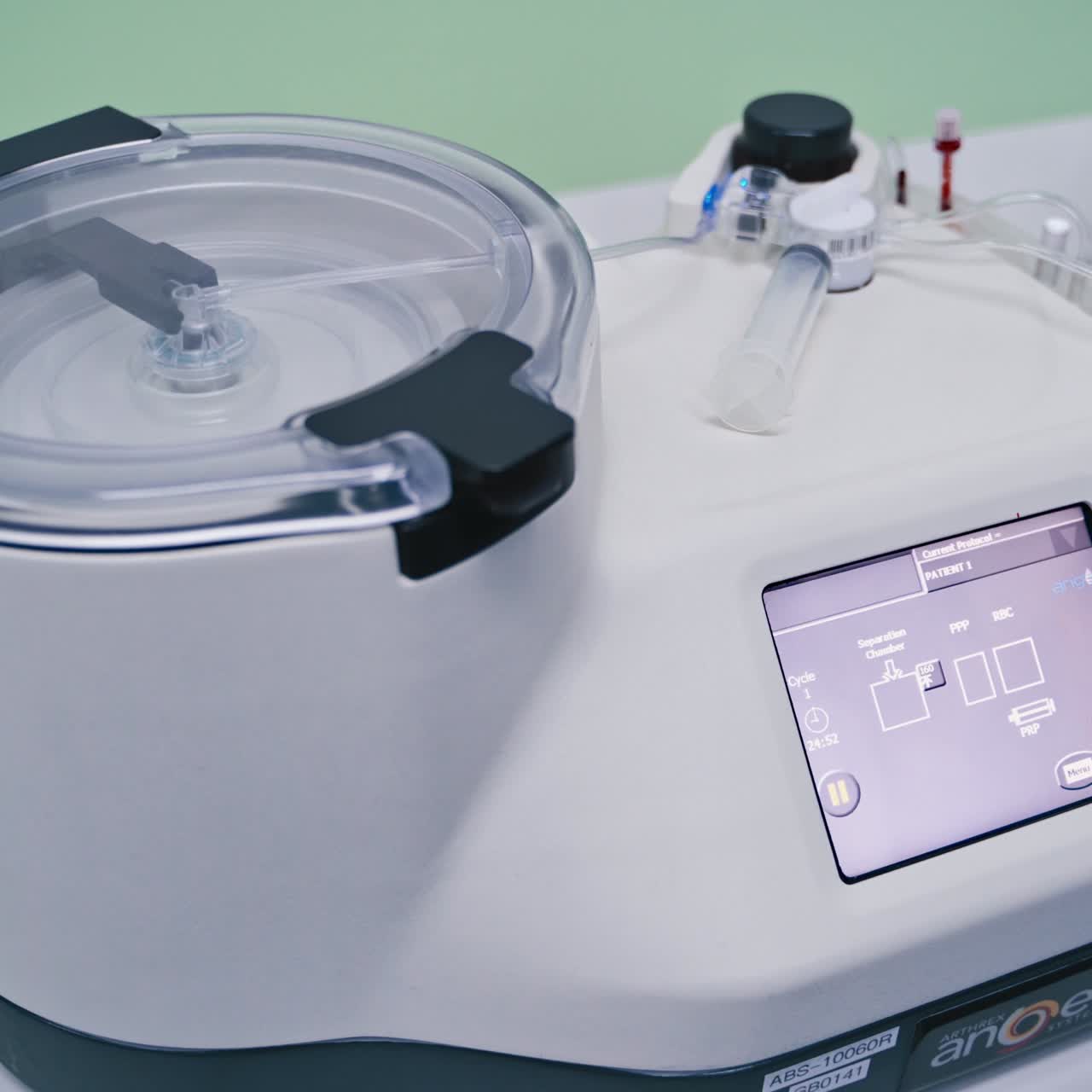 Scientist at work with human cells