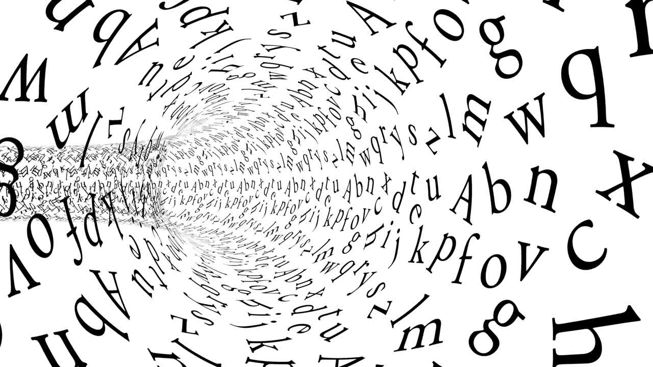 túnel abstracto hecho con letras