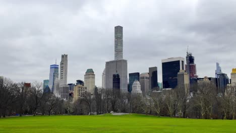 new york city skyline view manhattan skyscrapers from central park