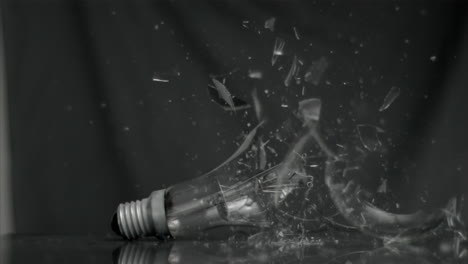 bulb being crushed in super slow motion