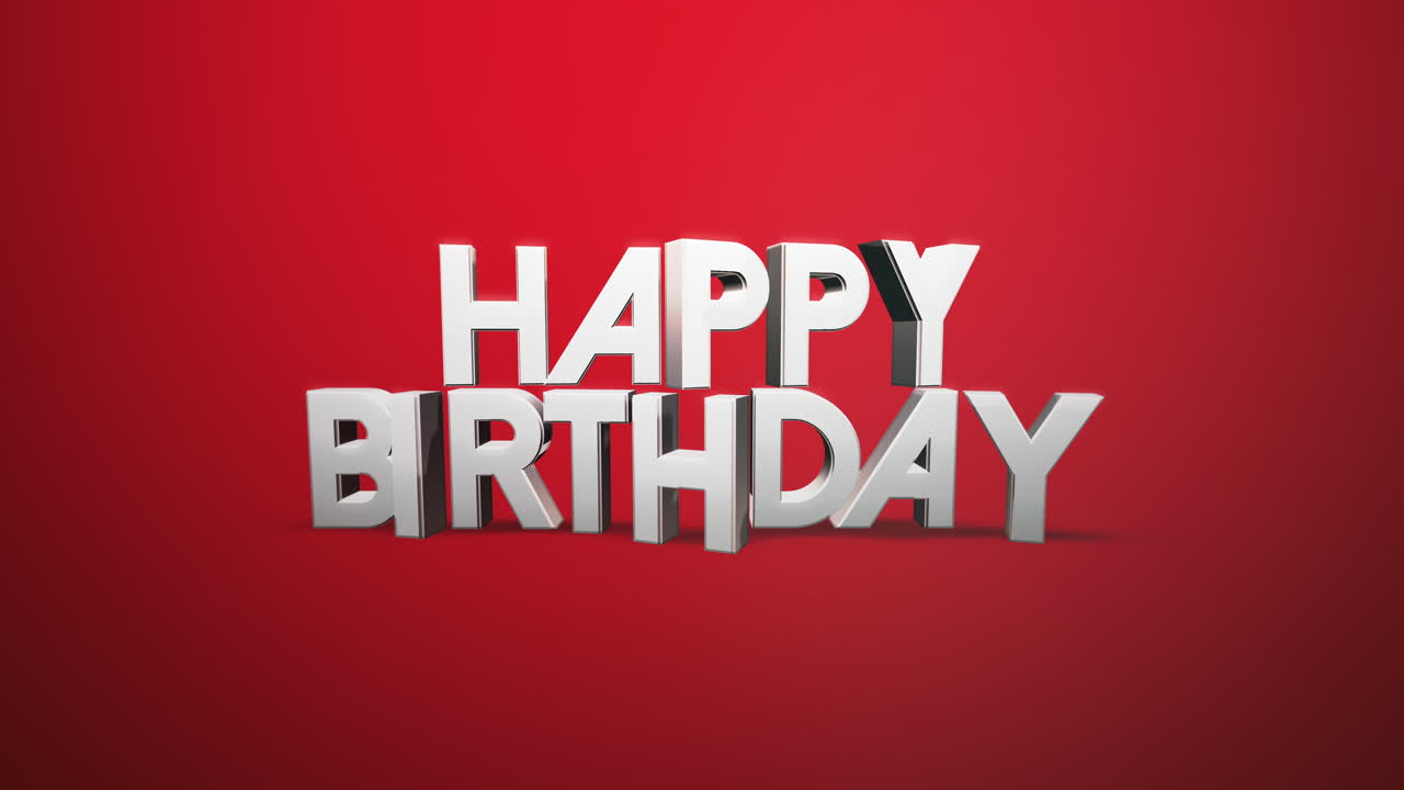 colorido texto de feliz cumpleaños en gradiente de moda roja moderna