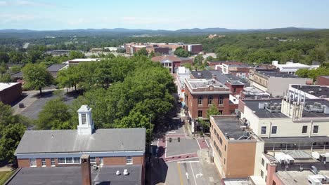 Aerial-Martinsville-Virginia,-Flying-Over-Town