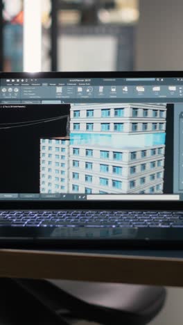 vertical video empty architecture and construction office used for meetings with planning