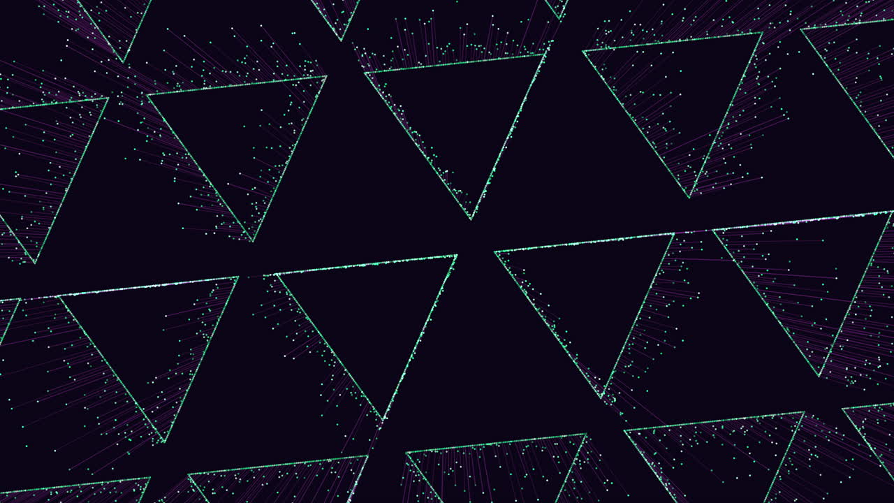 Futuristic triangles pattern with small dots and lines 2