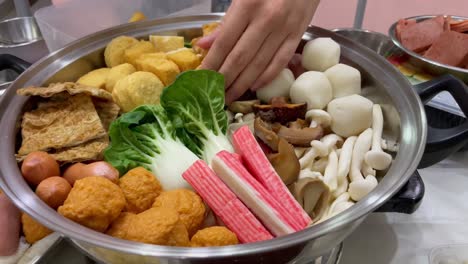 preparing ingredients for korean hot pot