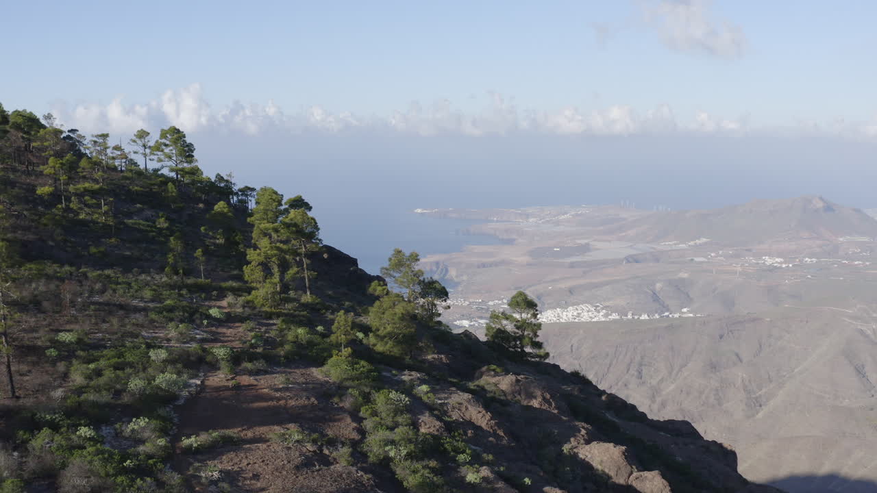 Panoramic View of Coastal Town from Mountain