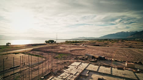 aerial view of apartment complex construction site
