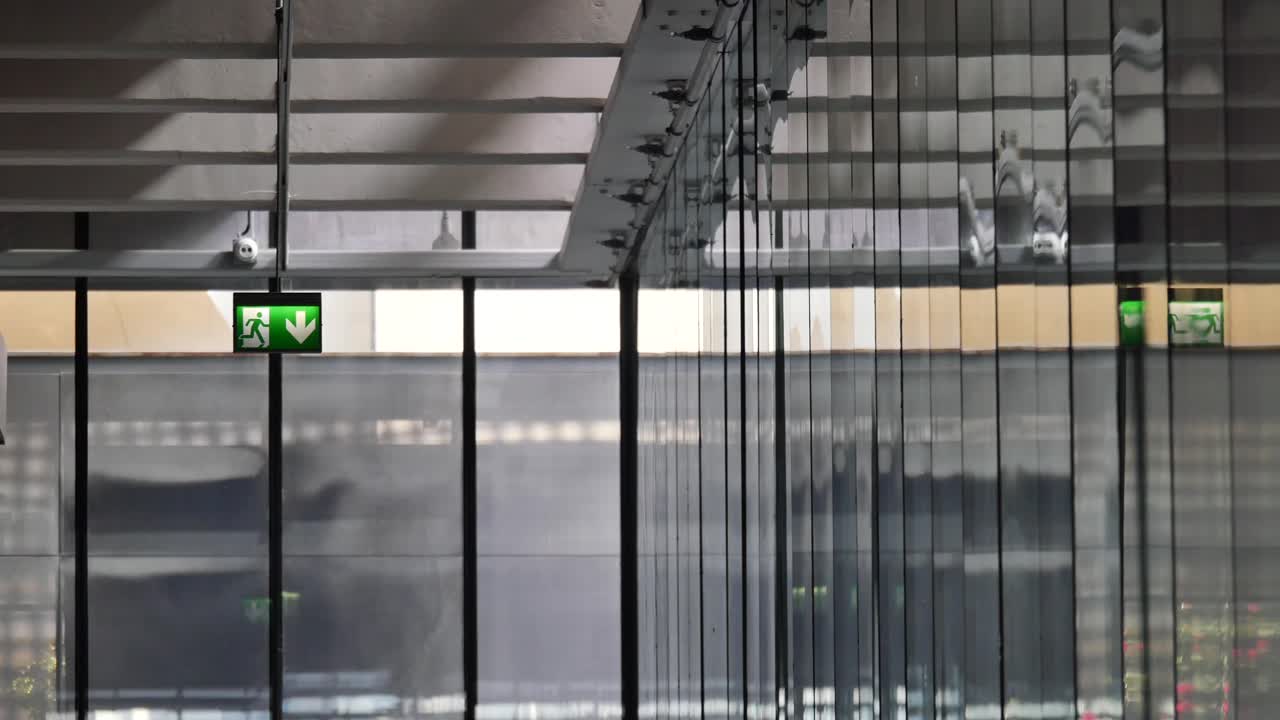 Interior view with exit sign