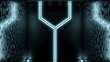 neon glowing corridor in a futuristic space