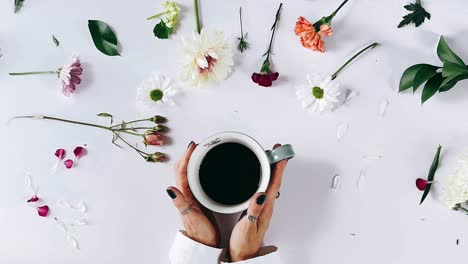 coffee and flowers
