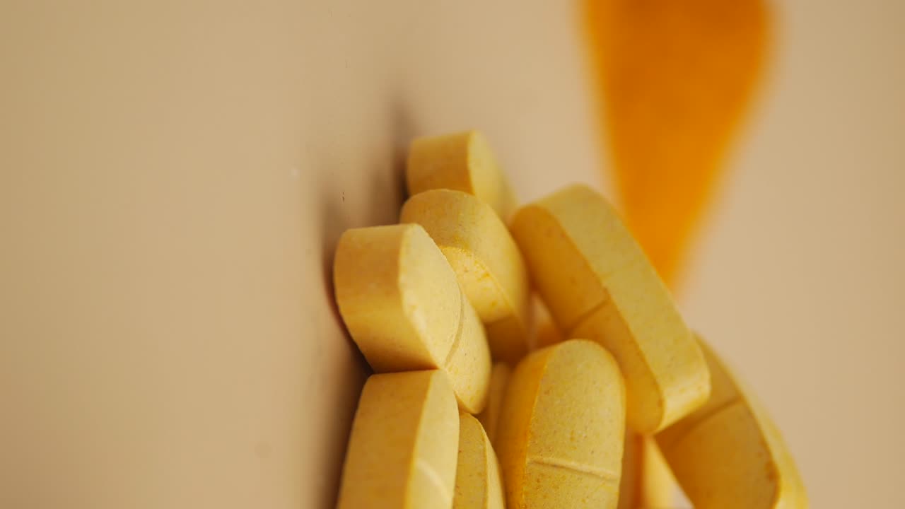 Close-up of Yellow Pills