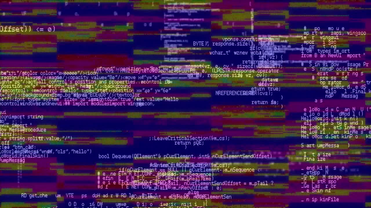 animation des bildschirms mit datenverarbeitung auf streifen in nahtloser schleife