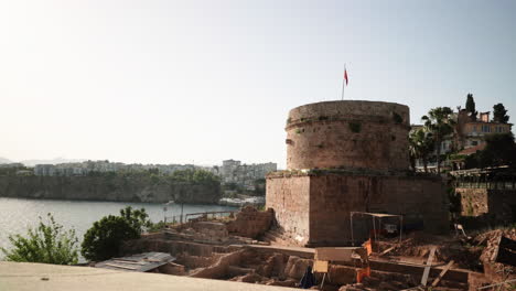 preserved ruins of a turkish watchtower for enemies antalya