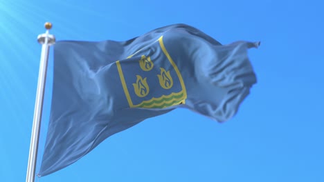 bandera de baku, ciudad capital de azerbaiyán. bucle