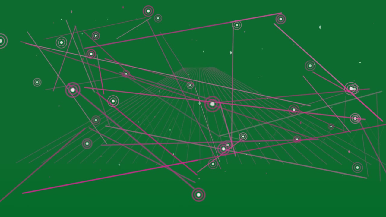 Magenta beams sweeping from edges sparking grid plane, building neon data map, transparent bg